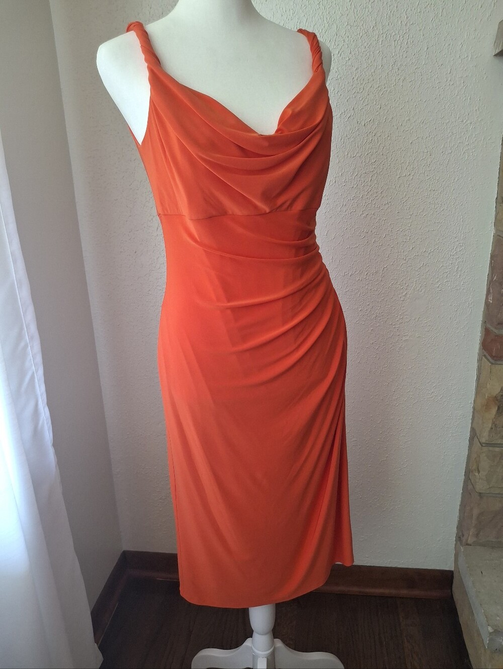 Ralph Lauren Designed Orange Midi Dress Size 4